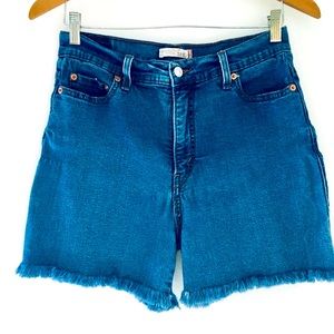 Levi’s 512 blue denim cut-off shorts. Size 10